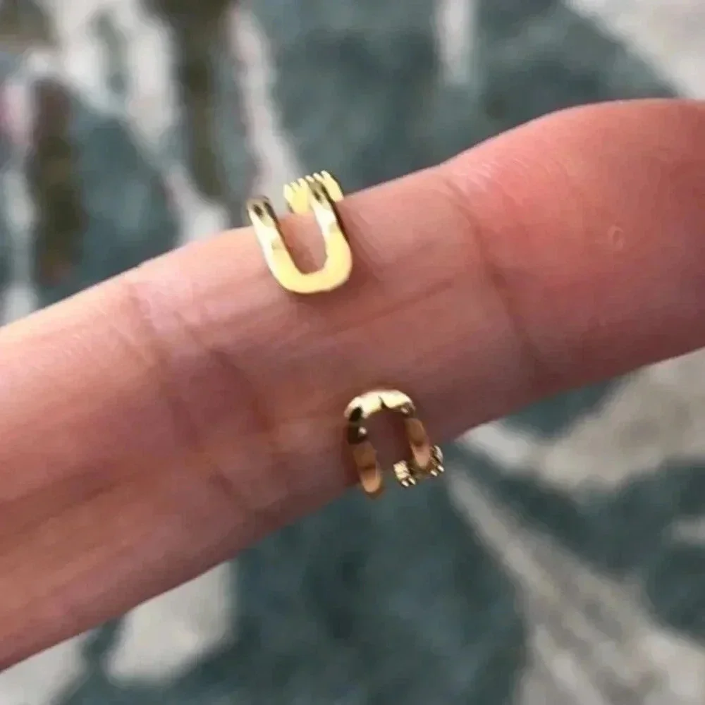 Art Deco Diamonds in 18k Gold Plated Adjustable Ring NWT